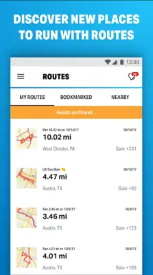 Map My Run by Under Armour android App screenshot 2